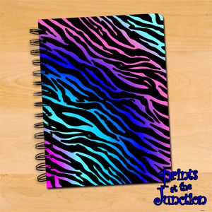Zebra Print Notebook/ Animal Print Spiral Journal Gift/ Rainbow Tie Dye Diary Notebook/ Zebra Print Writing Journal Gift/ Animal Print Diary