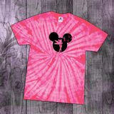 Disney Breast Cancer Awareness Tie Dye Shirt/ Mickey, Tinkerbell Glitter Pink Ribbon Breast Cancer T-Shirt/ I Wear Pink For Shirt