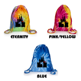 Disney Tinkerbell Glitter Backpack/ Disney Cinderella’s Castle Tinkerbell Glitter Hearts Tie Dye Drawstring Cinch Sack/ Vacation Park Bag