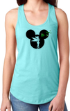 Disney St. Patrick’s Day Glitter Tank Top/ Mickey Silhouette Tinkerbell Glitter Shamrocks Tank/ Green Shamrocks Women’s Lucky Charm Tank