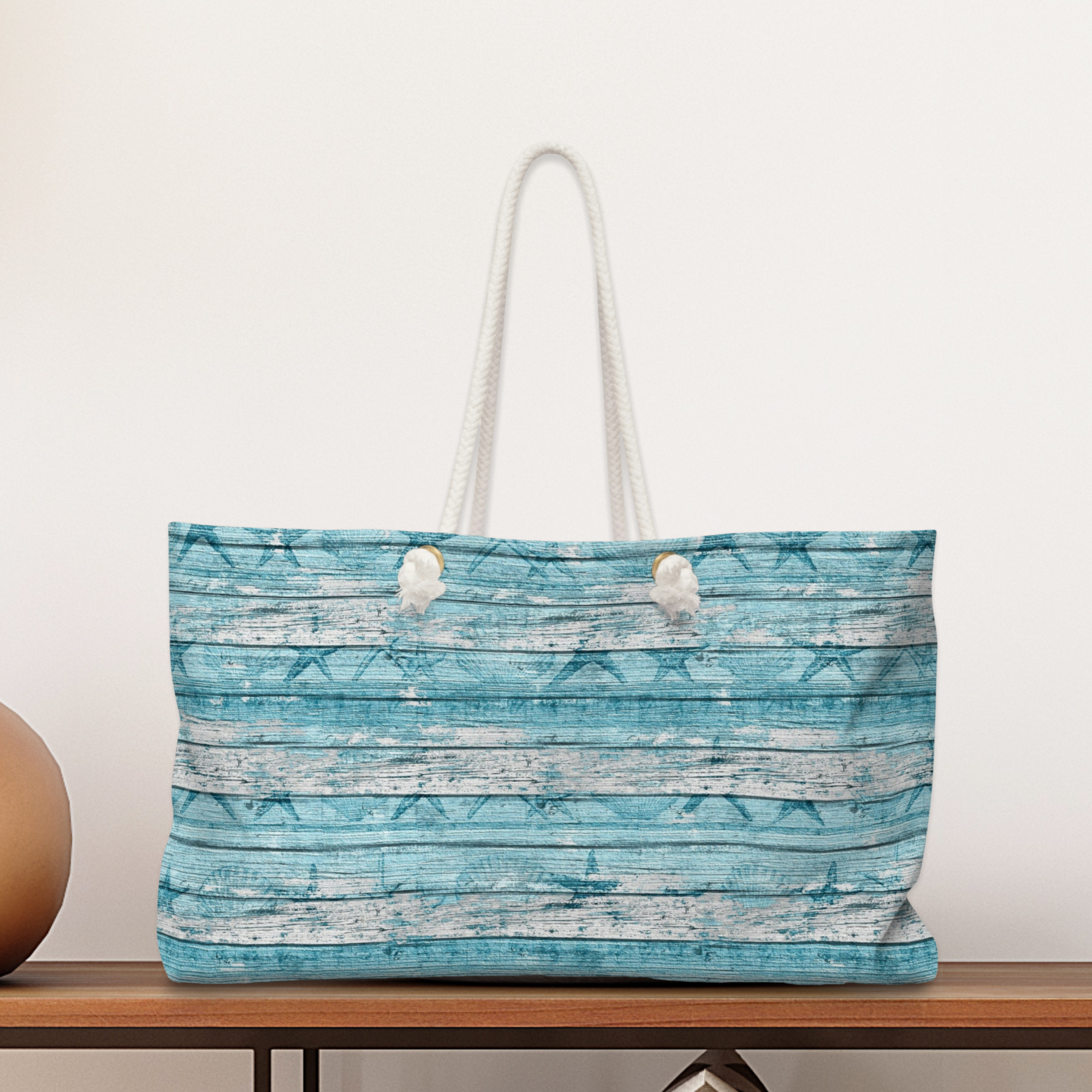 Wood sales beach bag