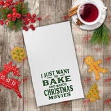 Baking Christmas Towel/ Christmas Movies Quote Waffle Weave Kitchen Dish Towel Holiday Decoration Gift