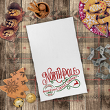 Christmas Towels/ North Pole Coffee Company Retro Santa Sign Waffle Weave Kitchen Dish Towel Holiday Decoration Gift