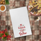 Christmas Carol Towels/ Fa La La La Wine Lovers Funny Drinking Waffle Weave Kitchen Dish Towel Holiday Decoration Gift
