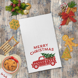 Christmas Towels/ Red Sweater Truck And Tree Merry Christmas Farmhouse Waffle Weave Kitchen Dish Towel Holiday Decoration Gift