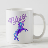 Unicorn Mug / Pastel Believe Unicorn Lover Coffee Mug Gift/ Rainbow Believe In Unicorns Mug/ Be A Unicorn Quote Gift