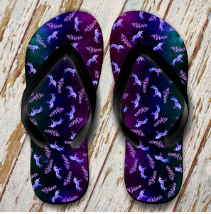 Unicorn Flip Flops/ Pastel Rainbow Believe Unicorn Beach Flip Flops/ Galaxy Fantasy Unicorn Summer Sandals/Pastel Tie Dye Unicorn Flip Flops