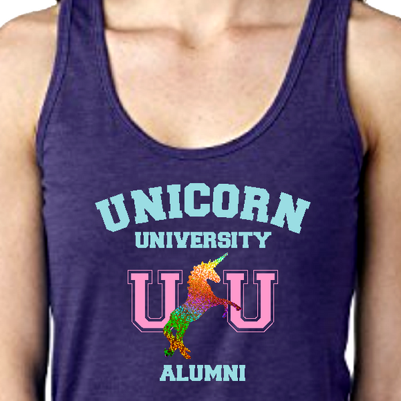 Unicorn Tank Top/ Rainbow Pastel Unicorn University Alumni Magical Color Changing Women’s Tank Top/ Be A Unicorn Tank Top