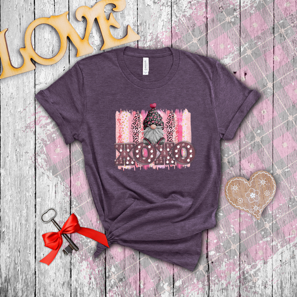 Valentine Shirts/ Cute Love Gnome With Polkadot Hat On XOXO Marquee Letter Lights T Shirts