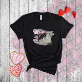 Valentine Shirts/ Gothic Pink Stitches Skeleton Heart Junk Journal Post Card T shirts