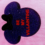Disney Valentine Villain Tanks/ Conversation Heart Candy Purple Glitter Funny Be My Villaintine Minnie Mouse Tank Top