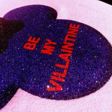 Disney Valentine Villain Tanks/ Conversation Heart Candy Purple Glitter Funny Be My Villaintine Minnie Mouse Tank Top