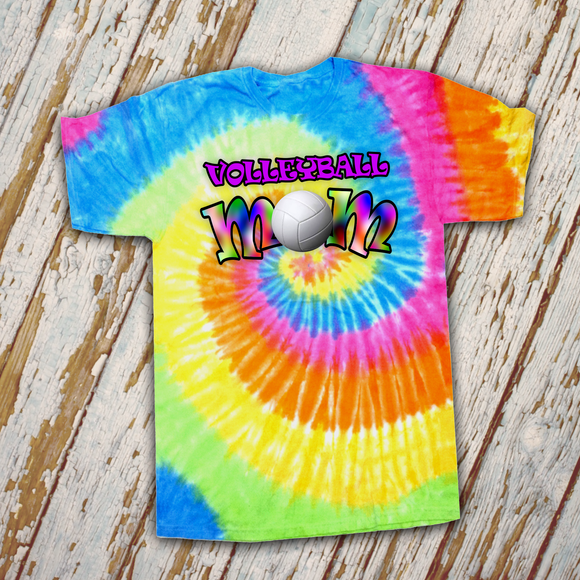 Volleyball Mom Tie Dye Shirts/ Volleyball Retro Quote Team Mom Gift Shirts