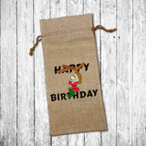 Birthday Disney Grumpy Wine Gift Bag/ Funny Happy Birthday Burlap Wine Tote