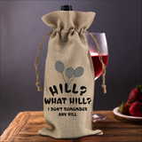 Birthday Wine Gift Bag/ Funny Over The Hill Birthday Balloons Quote Burlap Wine Tote
