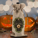 Halloween Wine Gift Bag/ Gothic Eye Of Newt Witch Potion Ingredients Vintage Label Burlap Wine Tote