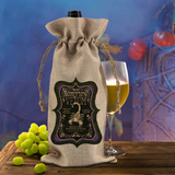 Halloween Wine Gift Bag/ Gothic Scorpion Venom Witch Potion Ingredients Vintage Label Burlap Wine Tote