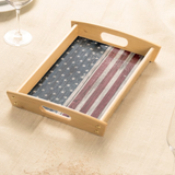 Distressed American Flag Wood Serving Tray Gift/ Patriotic 4th Of July Independence Day Coffee Table/ Cookie Tray