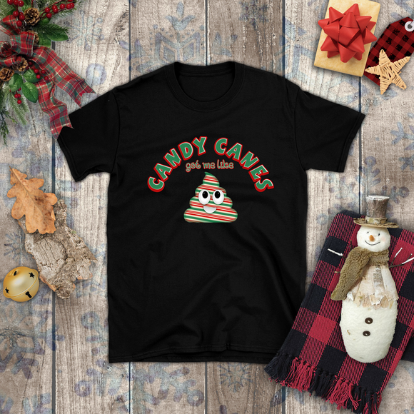 Christmas Children Shirts/ Candy Canes Red, Green Stripe Emoji Poop Funny Holiday Kids T-Shirts