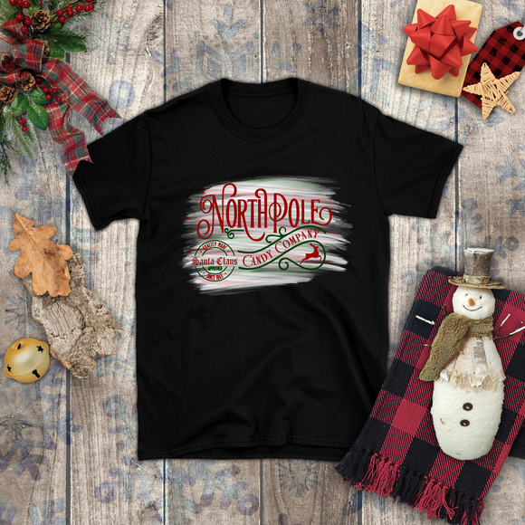 Christmas Children Shirts/ Vintage North Pole Candy Company Santa Seal Of Approval Sign Winter Holiday Kids T-Shirts
