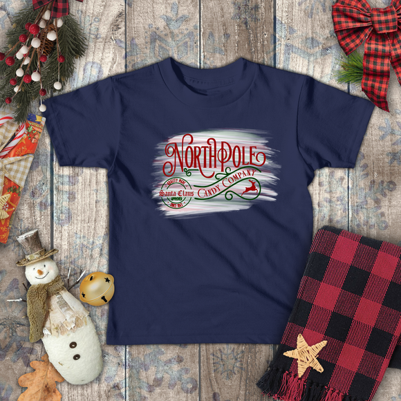 Christmas Children Toddler Shirts/ Vintage North Pole Candy Company Santa Seal Of Approval Sign Winter Holiday Toddler T-Shirts