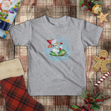 Christmas Children Toddler Shirts/ Watercolor Snowman On Sled Winter Snow Holiday Toddler T-Shirts