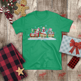 Christmas Children Toddler Shirts/ Watercolor Snowmen On Wooden Train Winter Snow Holiday Toddler T-Shirts