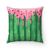 Watermelon Throw Pillow/ Watercolor Summer Glam Glitter Pink Drips Summer Décor