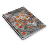 Halloween Journal/ Orange Glam Jack Olantern Pumpkins Confetti Gray Grunge Notebook/ Diary Gift