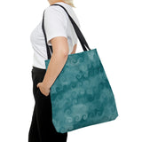 Nautical Tote Bag/ Blue Curled Ocean Waves Digital Watercolor Illustration Coastal Tropical Large Beach Bag