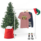 Christmas Shirts/ Jolly Af Gold Marquee Letter Lights Holiday Bling T shirts