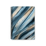 Marble Journal/ Blue And Peach Agate Edges Abstract Bubbles Notebook/ Diary Gift