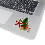 Christmas Stickers/ Snowman And Reindeer Laptop Decal, Planner, Journal Vinyl Stickers