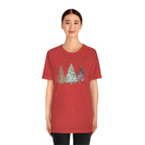 Christmas Shirts/ Watercolor 3 Pine Trees Stripe, Holly Leaves, Snowflakes T shirts