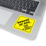 Dog Stickers/ Caution Sign Beware Of Dog Funny Laptop Decal, Planner, Journal Vinyl Stickers