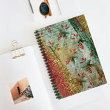 Christmas Journal/ Holiday Floral Ephemeral Red, Green, Gold Glam Notebook/ Diary Gift
