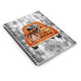 Halloween Journal/ Harvest Orange Pickup Truck With Pumpkins, Cute Ghost And Witch Notebook/ Diary Gift