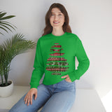 Christmas Sweatshirt/ Ugly Sweater Pattern Brushstroke Washi Tape Tree Pajama Winter Holiday Fleece Sweater