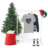 Valentine Shirts/ Gothic Grunge Teal Blue Animal Leopard, Giraffe Print Heart With Barbed Wire T shirts