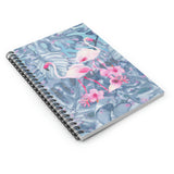 Pink Flamingos Journal/ Tropical Leaves Hibiscus Flowers Coastal Tropical Summer Notebook/ Diary Gift