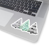 Christmas Stickers/ Black And Green Holiday Trees Laptop Decal, Planner, Journal Vinyl Stickers