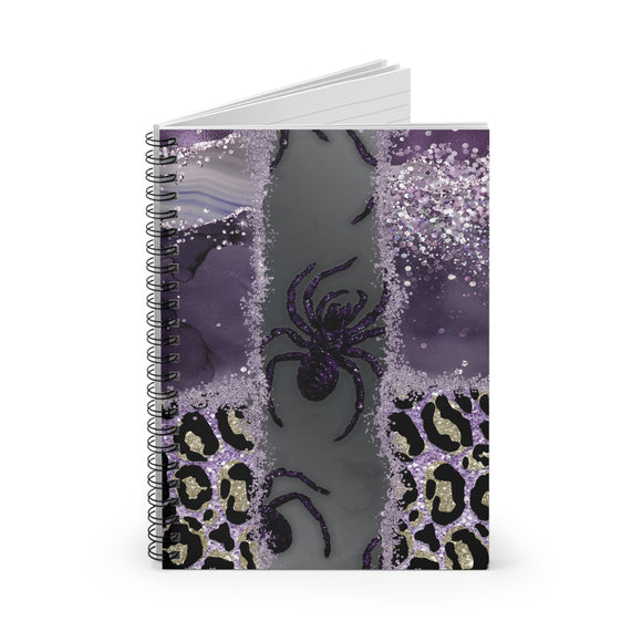 Halloween Journal/ Spider Glam Purple Leopard Print Notebook/ Diary Gift