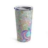 Glam Glitter Unicorn Stainless Steel 20oz Tumbler/ Rainbow Pastel Watercolor Unicorn With Glitter And Diamonds Travel Mug Gift