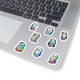 Halloween Stickers/ Cute Neon Ghosts Collection B Laptop Decal, Planner, Journal Vinyl Sticker Pack