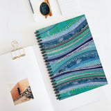 Marble Journal/ Blue, Lavender And Seafoam Green Agate Edges Abstract Glam Notebook/ Diary Gift
