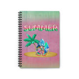 Summer Gnome Journal/ Watermelon Foil Balloons And Tie Dye Beach Surfing Gnome With Palm Tree Summer Notebook/ Diary Gift