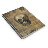 Halloween Journal/ Gothic Grunge Skull On Damask Parchment Notebook/ Diary Gift