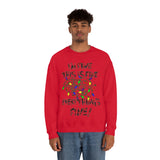 Christmas Sweatshirt/ Funny This Is Fine I’m Fine Messy Tangled Holiday Lights Pajama Winter Holiday Fleece Sweater