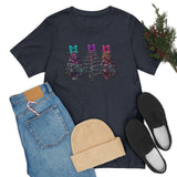 Christmas Shirts/ Watercolor Tie Dye Leopard Print Holiday Trees With Purple, Teal, Pink Bows T shirts