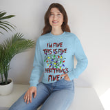 Christmas Sweatshirt/ Funny This Is Fine I’m Fine Messy Tangled Holiday Lights Pajama Winter Holiday Fleece Sweater